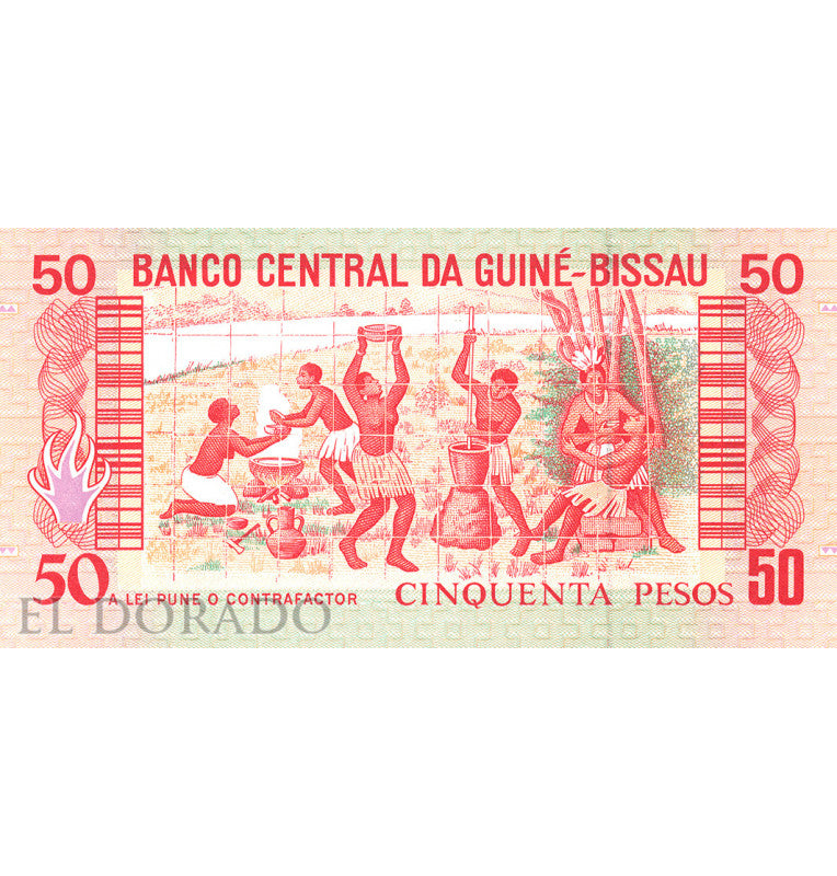 Guinea Bissau 50 Pesos 1990 Pick 10