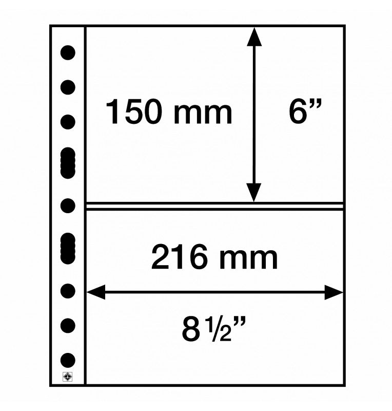 Hojas de plástico grande, con 2 bandas horizontales, transparentes (paquete   x 5 unidades)