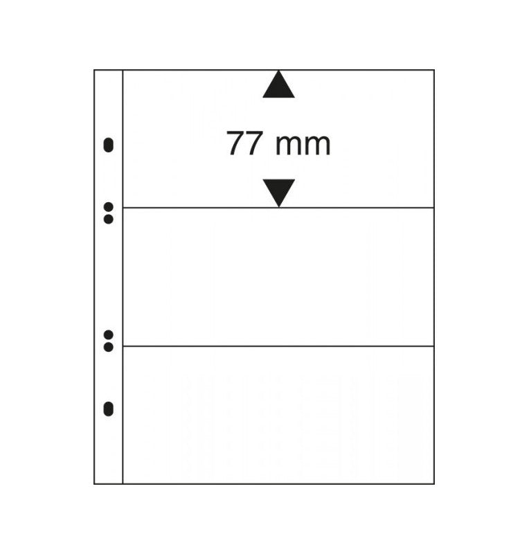 Multi-color Linder sheets, transparent, 3-pocket, pack of 10