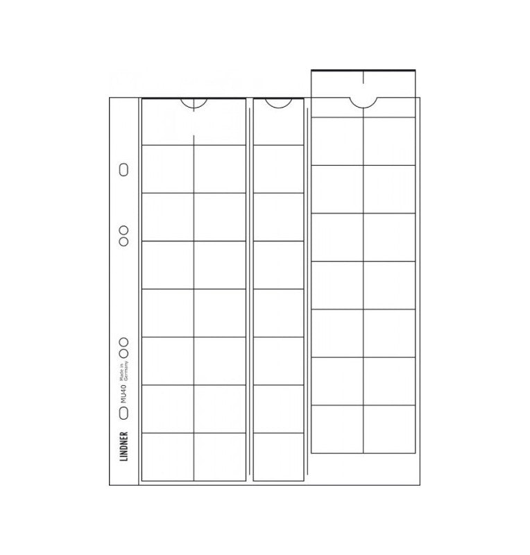 Universal perforated coin sheets, pack of 5, red inserts