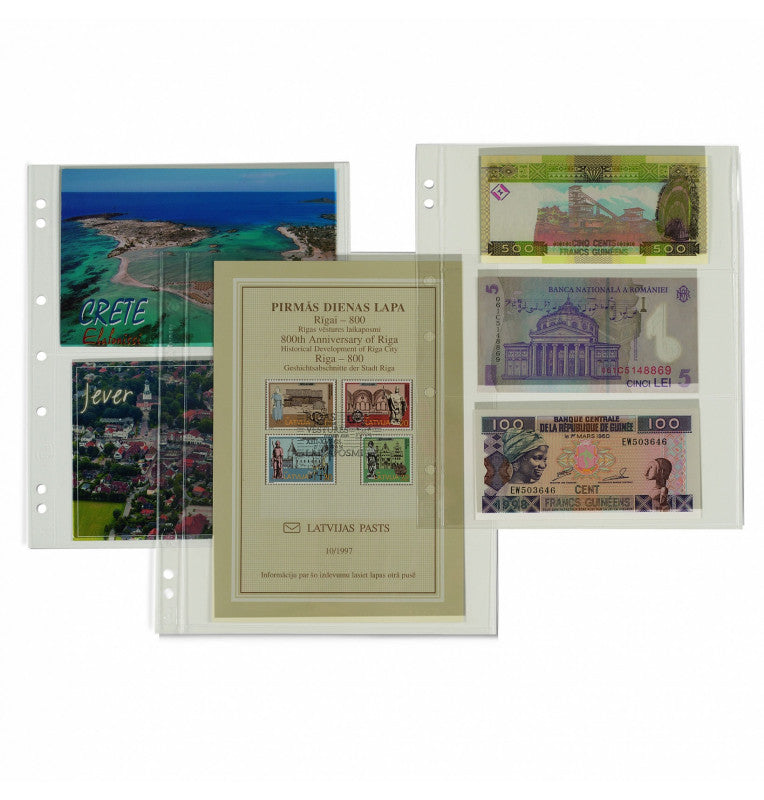Numis sheets, 3-division for banknotes (pack of 10)