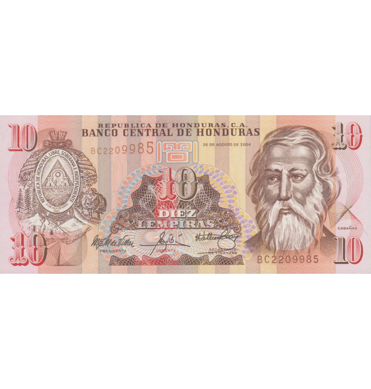 Honduras 10 Lempiras 2004- 2012 Pick 86