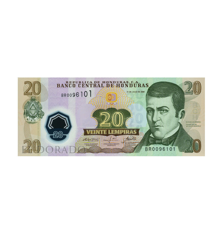Honduras 20 Lempiras 2008 Pick 95 Polímero