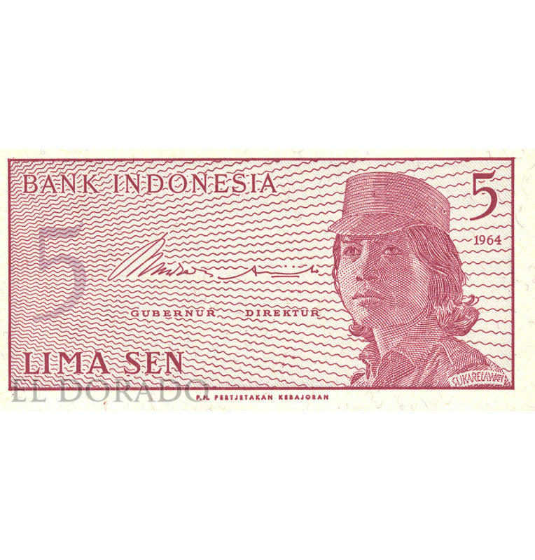 Indonesia 5 Sen 1964 Pick 91a