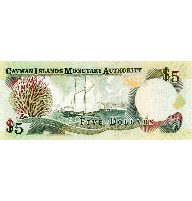 Islas Caimán 5 Dólares 2005 Pick 34b. Números bajos