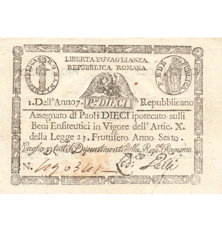 Italia 10 Paoli 1798 Pick s540d