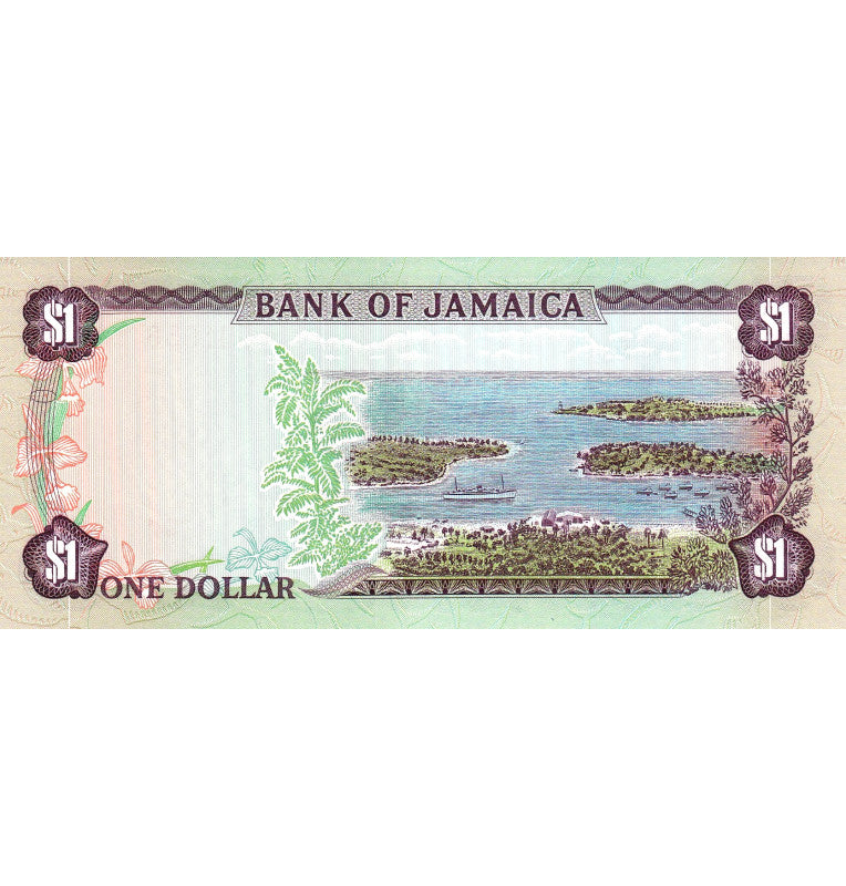 Jamaica 1 Dólar Seria 1978 (Número bajo y asterisco)