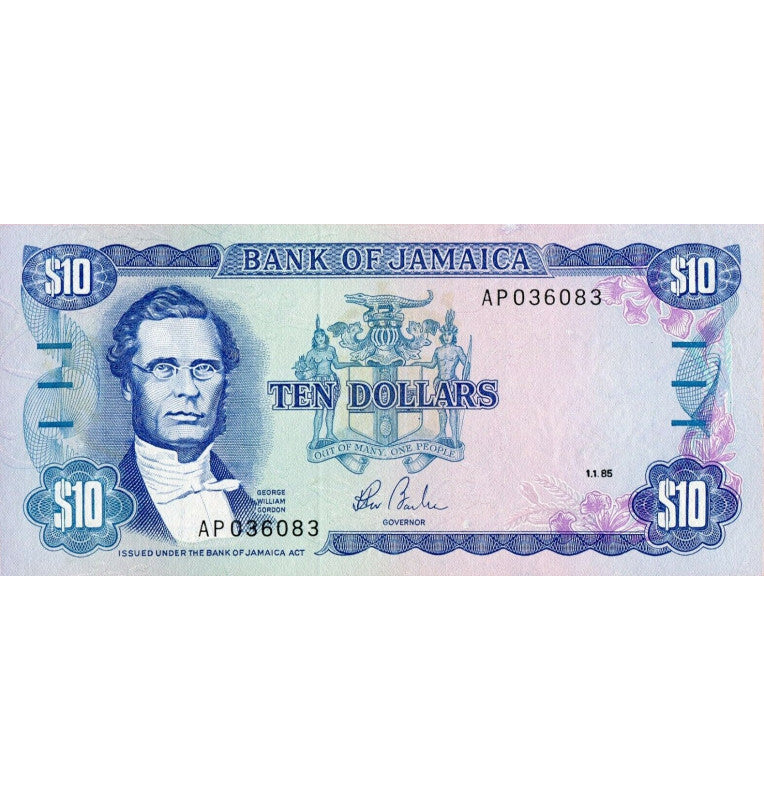 Jamaica 10 Dólares 1985 Pick 71