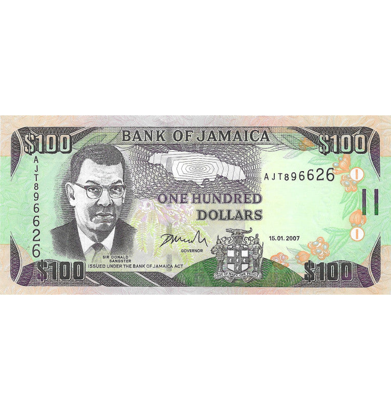 Jamaica 100 Dólares 2007 Pick 84c