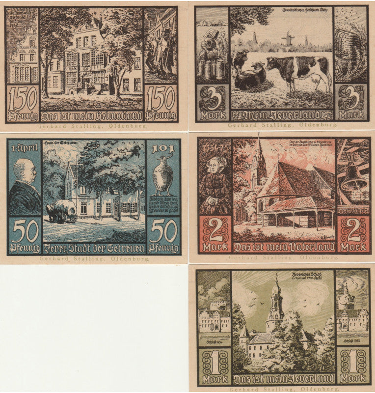 Jever Set 5 Notgelds