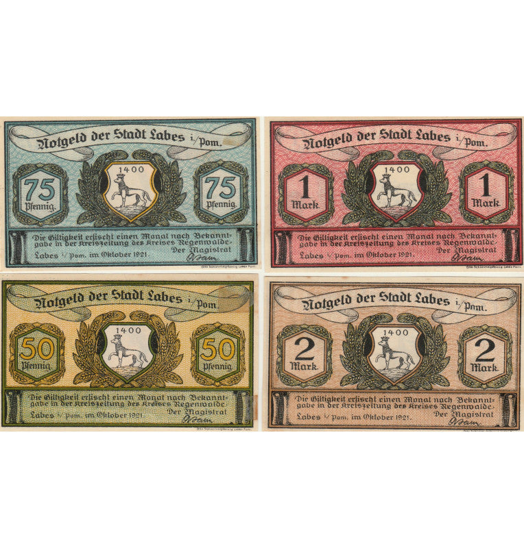 Labes Set 4 Notgelds – Colecciones El Dorado