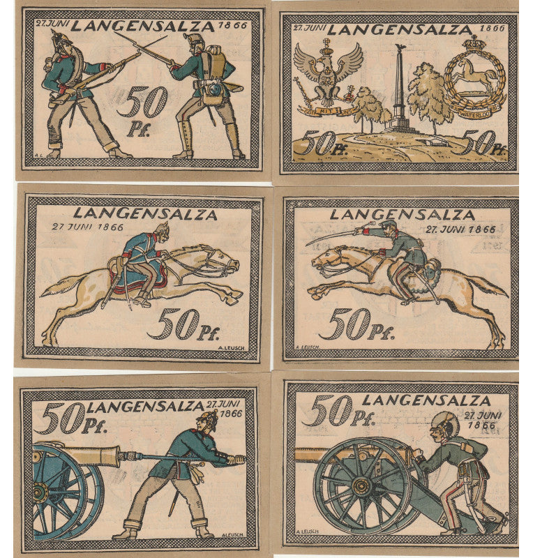 Langensalza set de 6 Notgelds