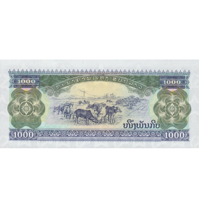 Laos 1000 Kip 1998 Pick 32Aa (Contiene manchas)