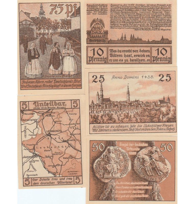 Leobschiilz Set 5 Notgelds