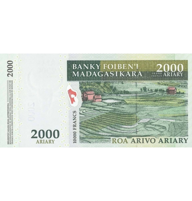 Madagascar 2000 Ariary 2007 ND Pick 90a