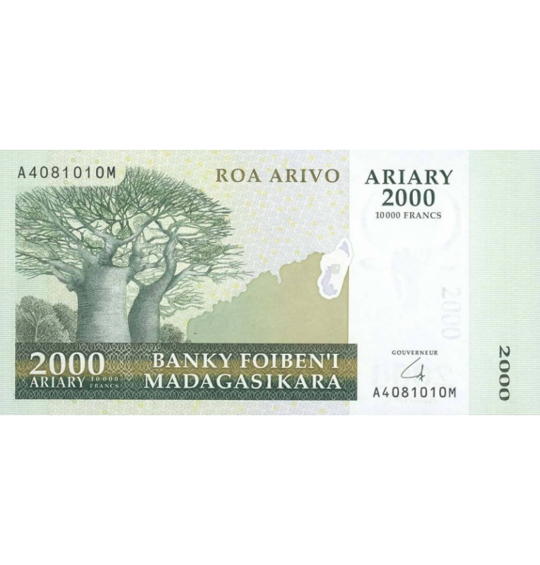 Madagascar 2000 Ariary 2007 ND Pick 90a