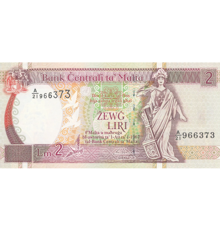 Malta 2 Lire 1994 ND Pick 45d
