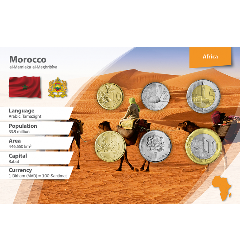 Morocco 10, 20 Santimat, 1/2, 1, 5, 10 Dirhams 2011-2016 KM 136 of 137 of 138 of 139 of 140 of 141