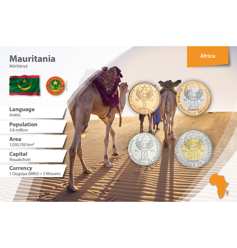 Mauritania 5, 10, 20, 50, Ouguiya 2005-2010 KM 3, 4, 8, 9