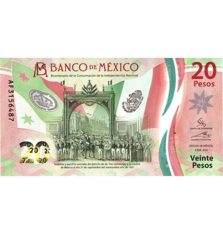 México 20 Pesos 2021 Pick Nuevo Polímero