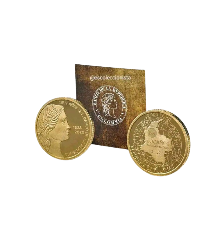 Moneda 20.000 Conmemorativa Colombiana de los 100 Años de la existencia del Banco de la República