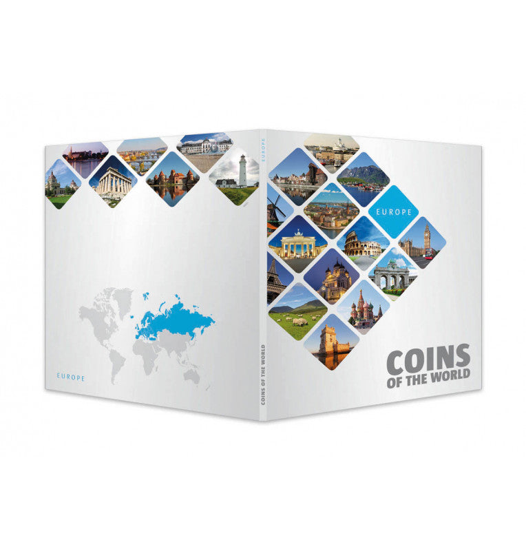 World coins complete folder collection maps 5 continents Year 1945-2016