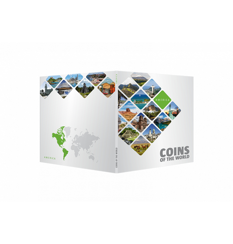 World coins complete folder collection maps 5 continents Year 1945-2016