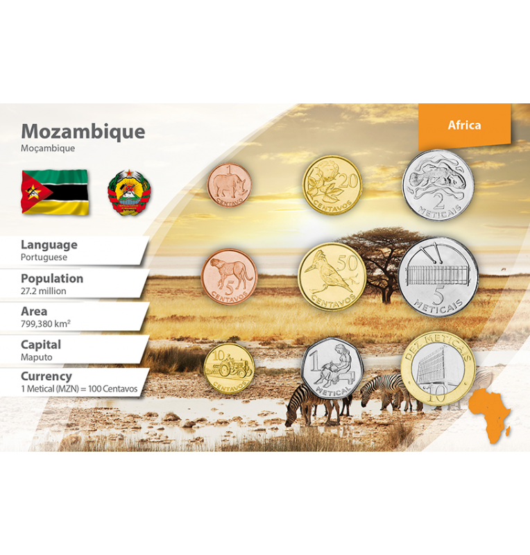Mozambique 1, 5, 10, 20, 50 Centavos, 1, 2, 5, 10 Meticais 2006-2012 KM 132, 133, 134, 135, 136, 137, 138, 139, 140