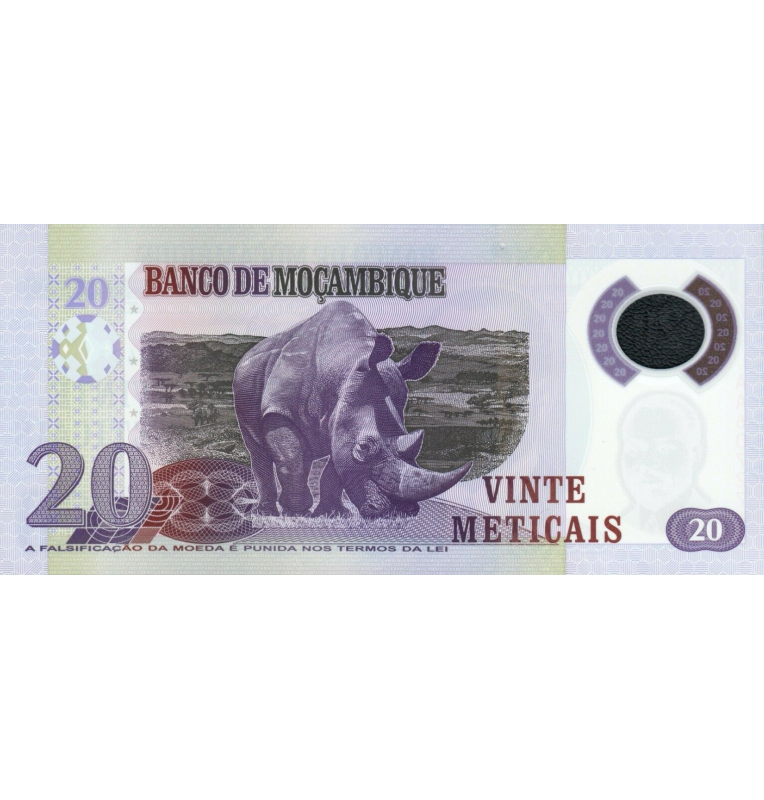 Mozambique 20 Meticais 2011 Pick 149a Polymer