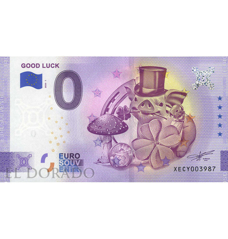 Mundo 0 Euro Souvenir Note 2020 Marrano de la suerte