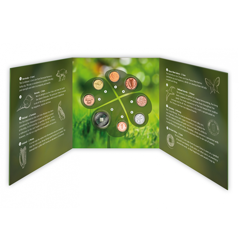 Mundo, carpeta de monedas de la suerte KM div.