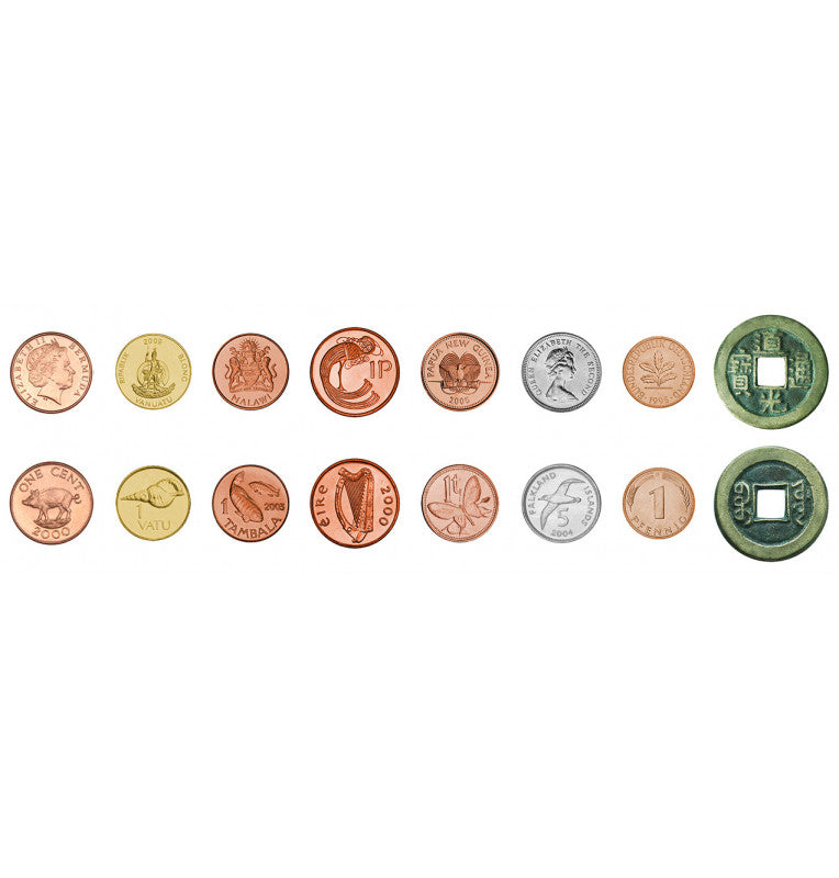 Mundo, carpeta de monedas de la suerte KM div.