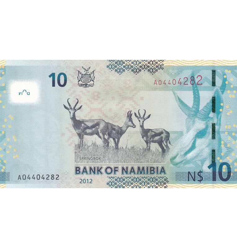 Namibia 10 Dollars 2012 Pick 11a