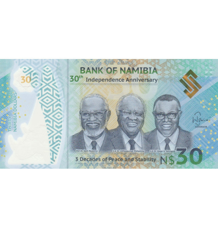 Namibia 30 Dollars 2020 Polymer Commemorative 30 Years of Independence
