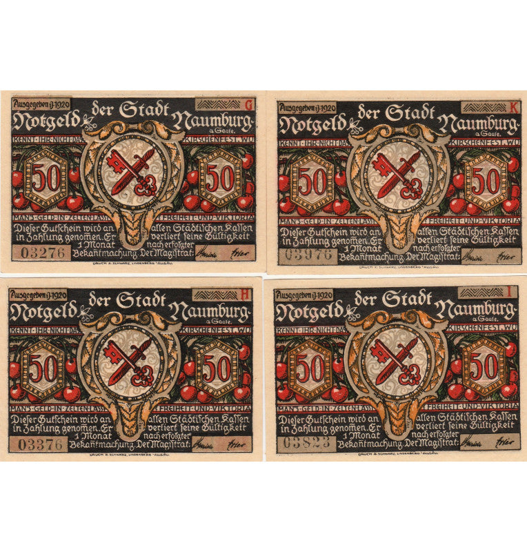 Naumburg set of 12 Notgelds