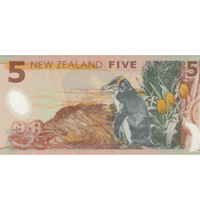 New Zealand 5 Dollars 2005 ND Pick 185b Polymer