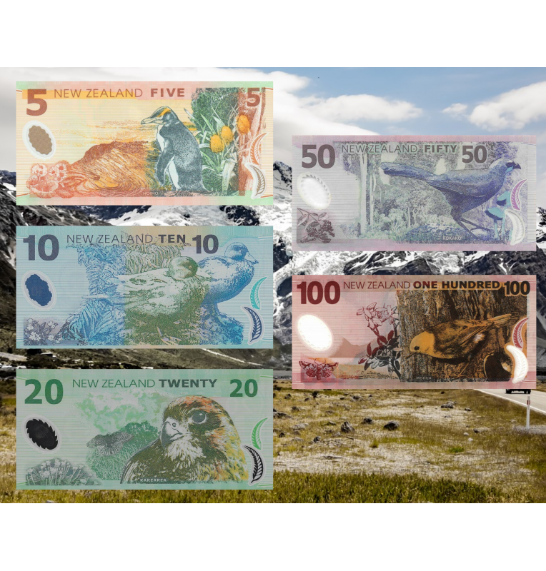 New Zealand 5,10,20,50,100 Dollars 2006-2013 ND Pick 185c,186c,187a,188,189b (Polymers)