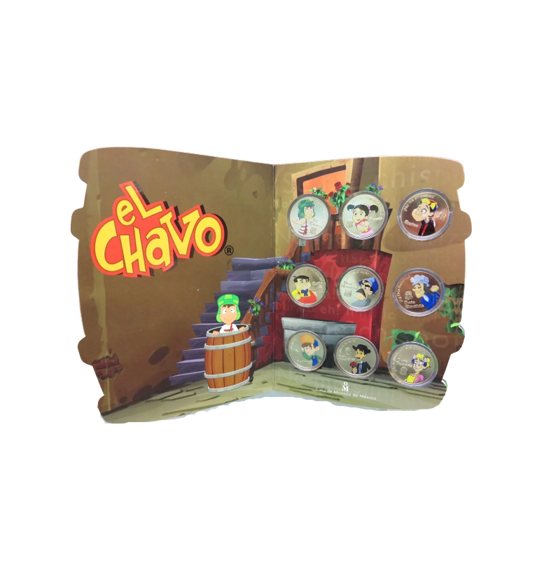 Nueve medallas alusivas a la serie animada El Chavo