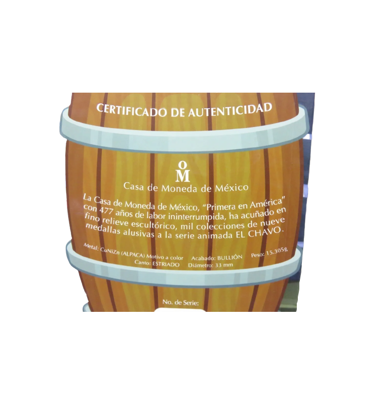 Nueve medallas alusivas a la serie animada El Chavo