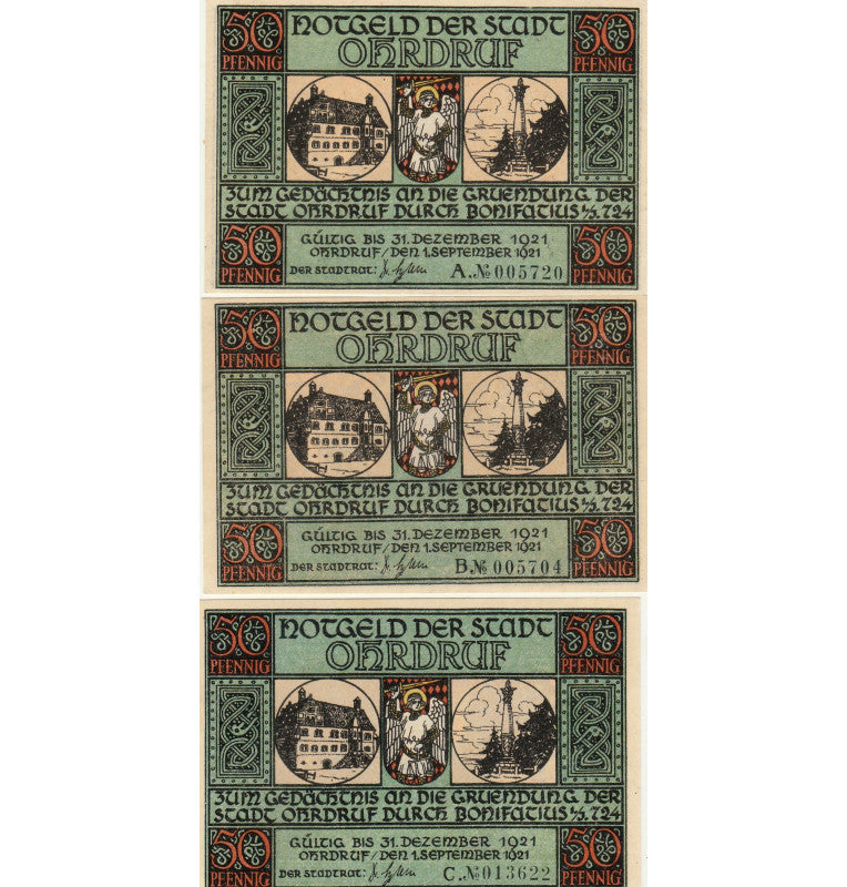 Ohrdruf set de 6 Notgelds