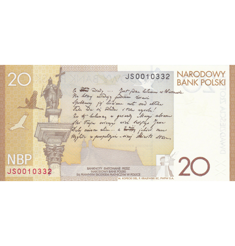 Poland 20 Zlotych 2009 Pick 180