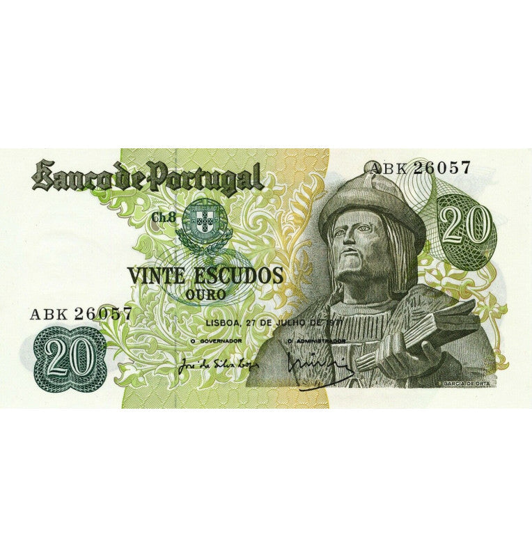 Portugal 20 Escudos 1971 Pick 173 NO UNC