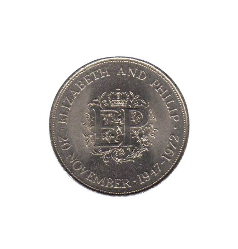 United Kingdom 25 Pence 1972 Silver Anniversary of the Royal Wedding