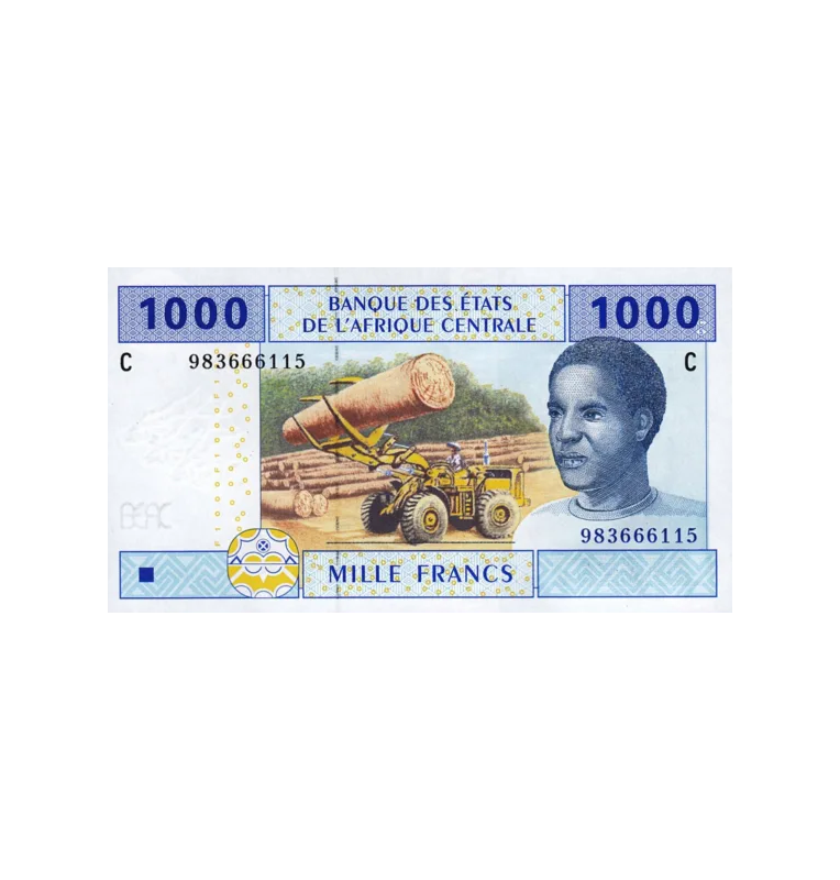 Republic of Chad 1,000 Francs 2002 Pick 607Ce