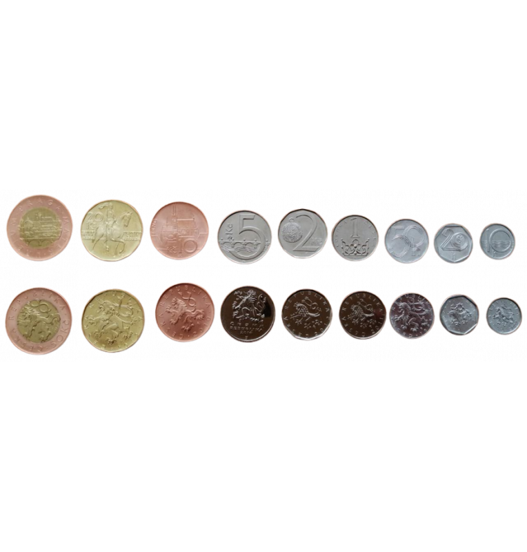 Czech Republic Set of 8 coins 10, 20, 50 Haleru 1, 2, 5, 10, 20, 50 Korun 1993-2016