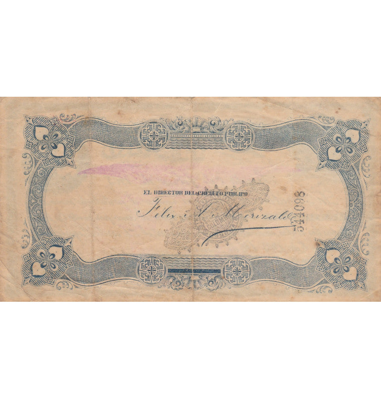 Republic of Colombia 25 Pesos 1905 Pick 297D. NOT UNC