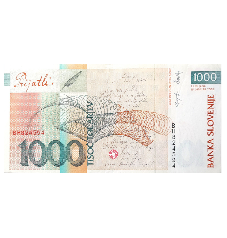 Eslovenia 1000 Tolarjev 2003 Pick 32a