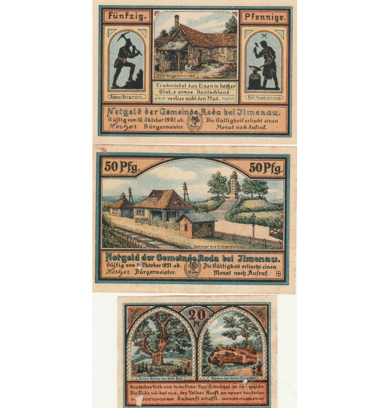 Roda set de 3 Notgelds