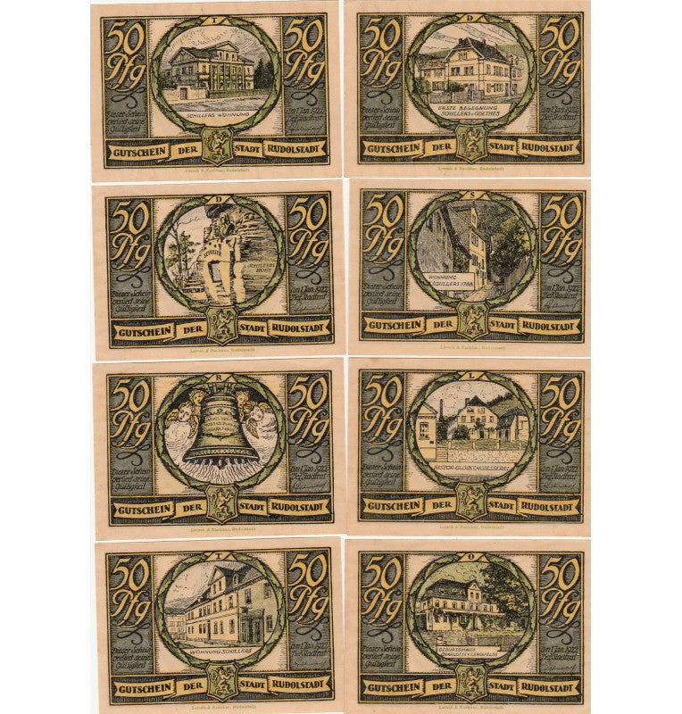 Rudolstadt Set 10 Notgelds