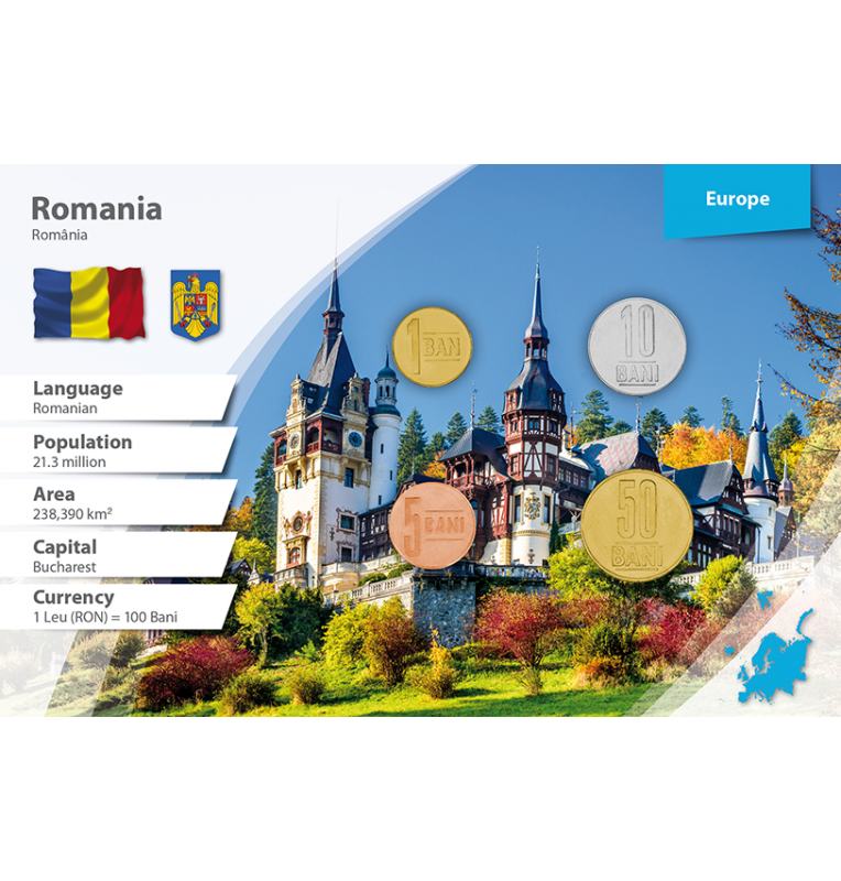 Romania 1, 5, 10, 50 Bani 2005-2018 KM 189, 199, 200, 201